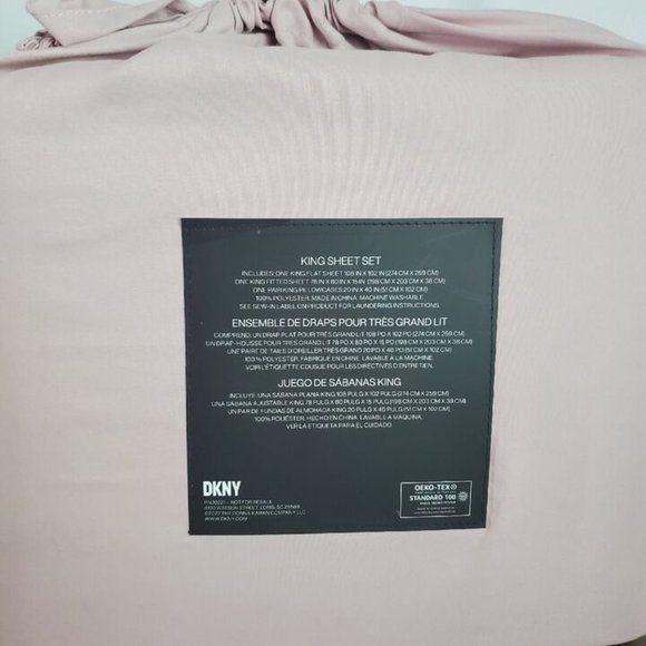 DKNY Light Pink King Sheet Set - Picture 4 of 6